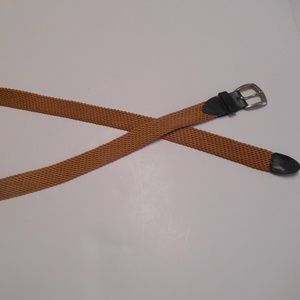 Paris Mens Belt M/Lg Stretch Cord Leather Trim